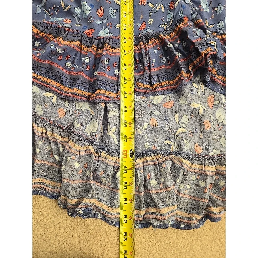 Kori Maxi‎ Dress The Navaro Floral Sleevless Floral Hi Low Boho Lavender Blue M